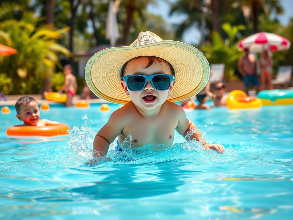 hotelgalaticentrum.ro | Cum să îmbraci bebe în sezonul cald la piscină
